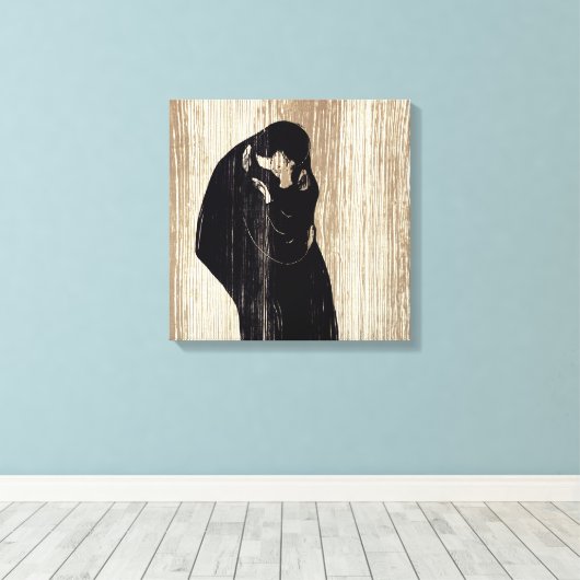 Edvard Munch - The Kiss IV Canvas Afdruk (Insitu (Houten vloer))