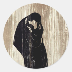 Edvard Munch - The Kiss IV Ronde Sticker