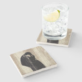 Edvard Munch - The Kiss IV Stenen Onderzetter (Zijkant)