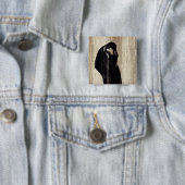 Edvard Munch - The Kiss IV Vierkante Button 5,1 Cm (In situ)