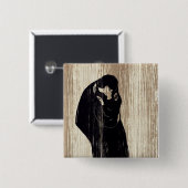 Edvard Munch - The Kiss IV Vierkante Button 5,1 Cm (Voorkant /achterkant)