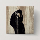Edvard Munch - The Kiss IV Vierkante Button 5,1 Cm (Voorkant)