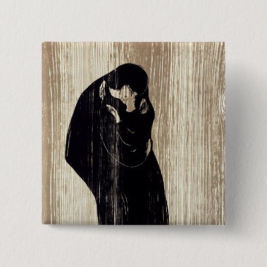 Edvard Munch - The Kiss IV Vierkante Button 5,1 Cm (Voorkant)