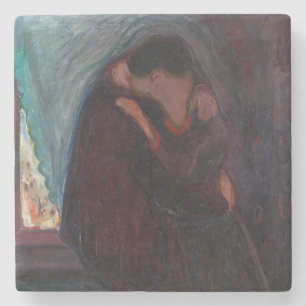 Edvard Munch - The Kiss Stenen Onderzetter