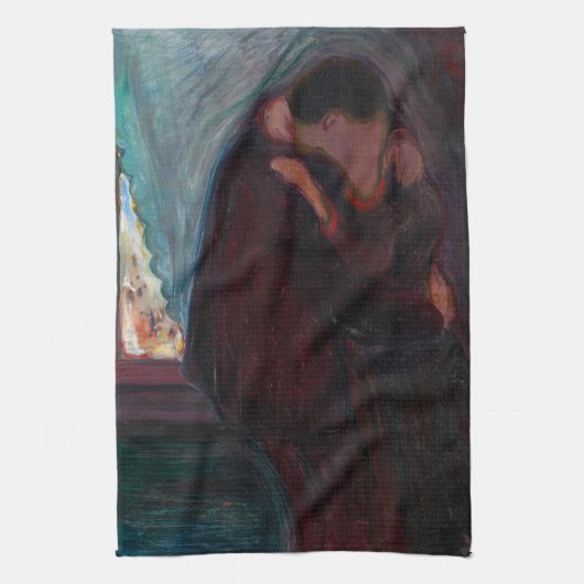 Edvard Munch - The Kiss Theedoek (Verticaal)