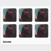Edvard Munch - The Kiss Vierkante Sticker (Vel)