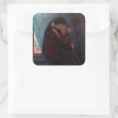 Edvard Munch - The Kiss Vierkante Sticker (Tas)