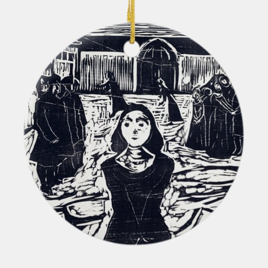 Edvard Munch The Pretenders Keramisch Ornament (Achterkant)