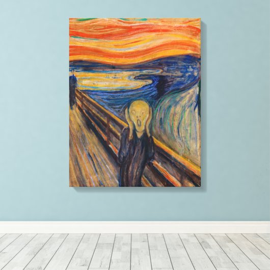 Edvard Munch - The Scream 1893 Canvas Afdruk (Insitu (Houten vloer))