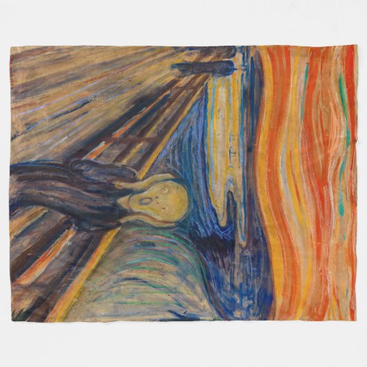 Edvard Munch - The Scream 1893 Fleece Deken (Voorkant (Horizontaal))