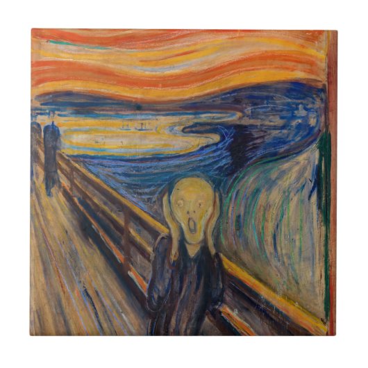 Edvard Munch - The Scream 1893 Tegeltje (Voorkant)