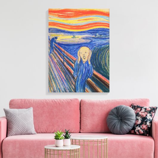 Edvard Munch - The Scream 1895 Canvas Afdruk (Insitu (Woonkamer))