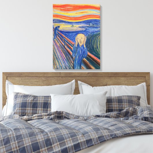 Edvard Munch - The Scream 1895 Canvas Afdruk (Insitu (Slaapkamer))