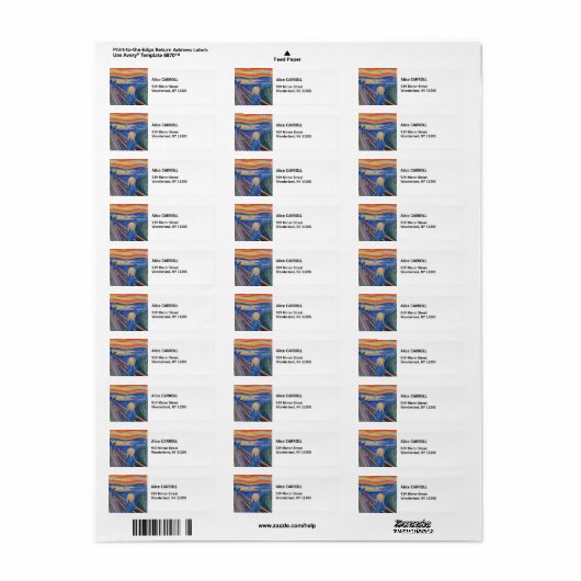 Edvard Munch - The Scream 1895 Etiket (Full Sheet)