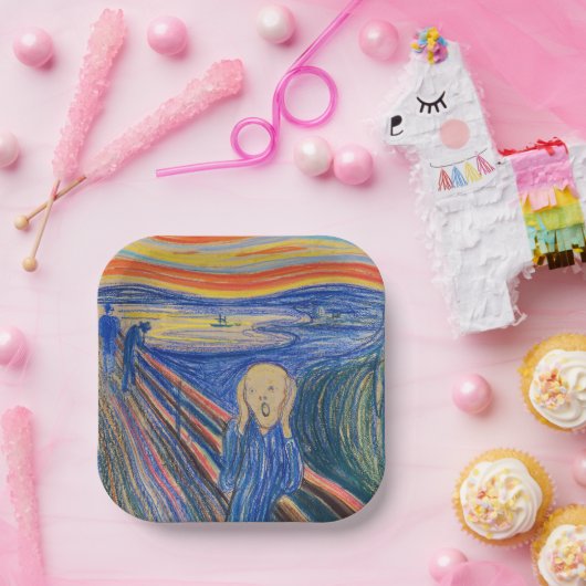 Edvard Munch - The Scream 1895 Papieren Bordje (Feest)