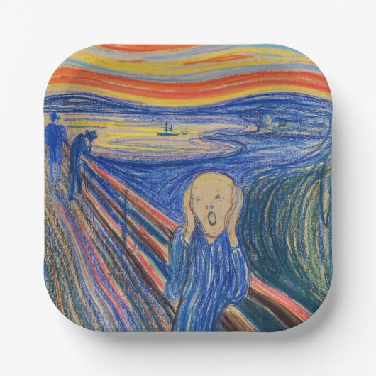 Edvard Munch - The Scream 1895 Papieren Bordje (Voorkant)