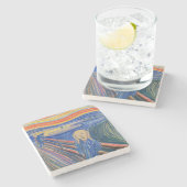 Edvard Munch - The Scream 1895 Stenen Onderzetter (Zijkant)