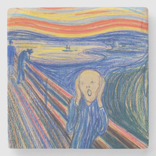 Edvard Munch - The Scream 1895 Stenen Onderzetter (Voorkant)
