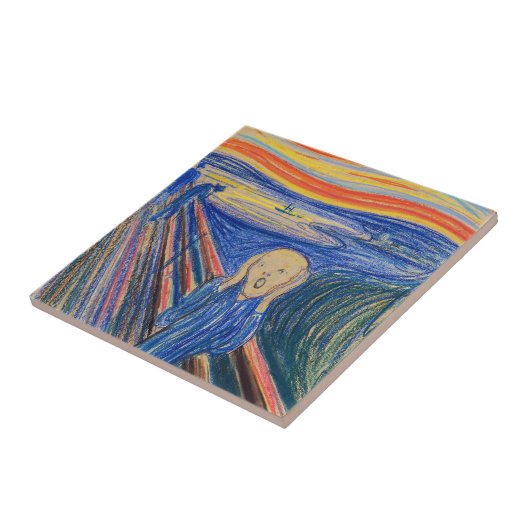 Edvard Munch - The Scream 1895 Tegeltje (Zijkant)