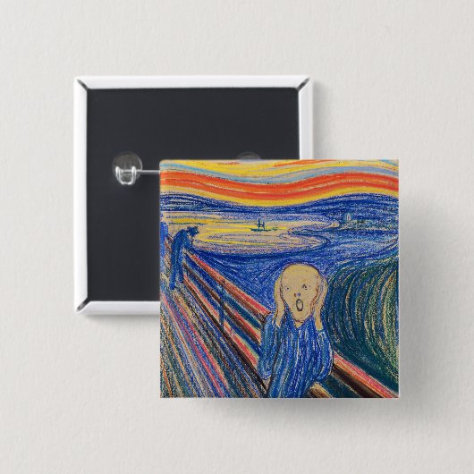 Edvard Munch - The Scream 1895 Vierkante Button 5,1 Cm (Voorkant /achterkant)