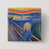 Edvard Munch - The Scream 1895 Vierkante Button 5,1 Cm (Voorkant)