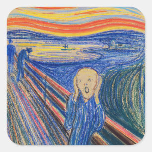 Edvard Munch - The Scream 1895 Vierkante Sticker