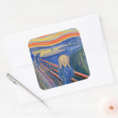 Edvard Munch - The Scream 1895 Vierkante Sticker (Envelop)