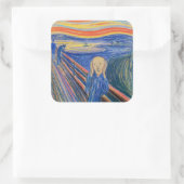 Edvard Munch - The Scream 1895 Vierkante Sticker (Tas)