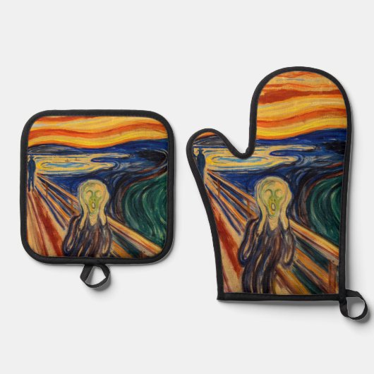 Edvard Munch - The Scream 1910 Ovenwant & Pannenlap Set (Voorkant)