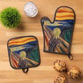 Edvard Munch - The Scream 1910 Ovenwant & Pannenlap Set (Top down)