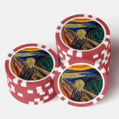 Edvard Munch - The Scream 1910 Poker Chips (Opstapeling)