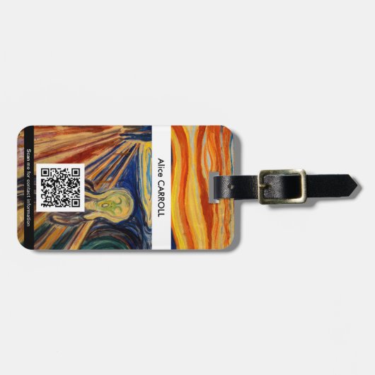 Edvard Munch - The Scream 1910 - QR Code Bagagelabel (Voorkant horizontaal)