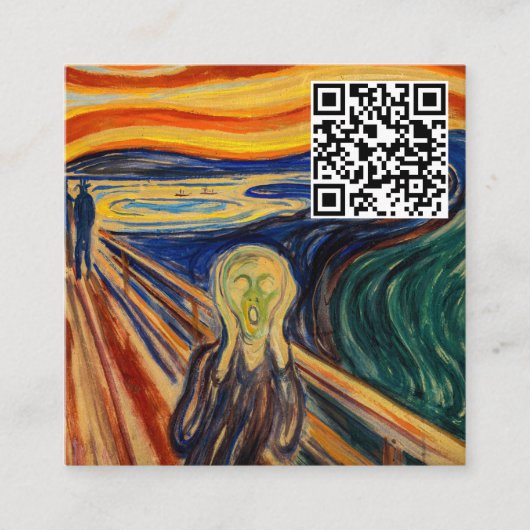 Edvard Munch - The Scream 1910 - QR Code Vierkante Visitekaartje (Voorkant)