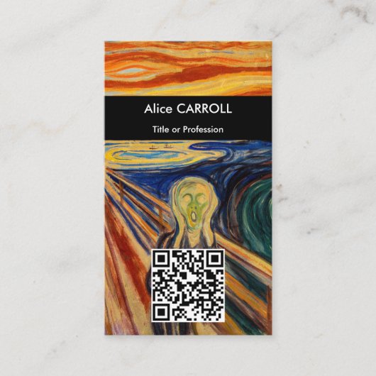 Edvard Munch - The Scream 1910 - QR Code Visitekaartje (Voorkant)
