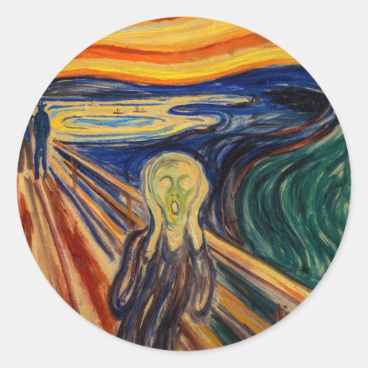 Edvard Munch - The Scream 1910 Ronde Sticker (Voorkant)