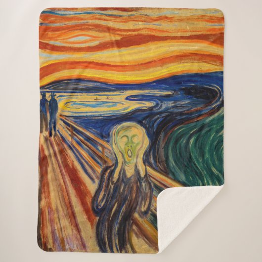 Edvard Munch - The Scream 1910 Sherpa Deken (Voorkant)
