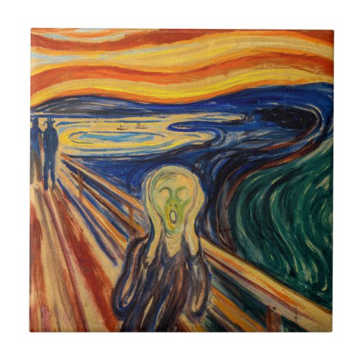 Edvard Munch - The Scream 1910 Tegeltje (Voorkant)