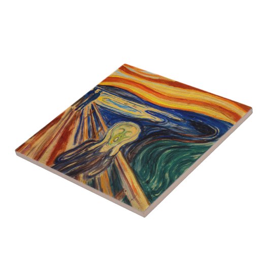 Edvard Munch - The Scream 1910 Tegeltje (Zijkant)