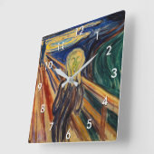 Edvard Munch - The Scream 1910 Vierkante Klok (Hoek)