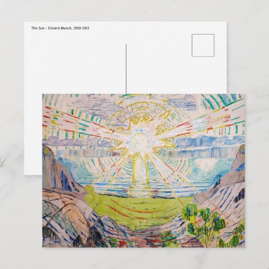 Edvard Munch - The Sun 1910 Briefkaart (Voorkant / Achterkant)