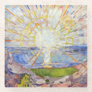 Edvard Munch - The Sun 1911 Glazen Onderzetter