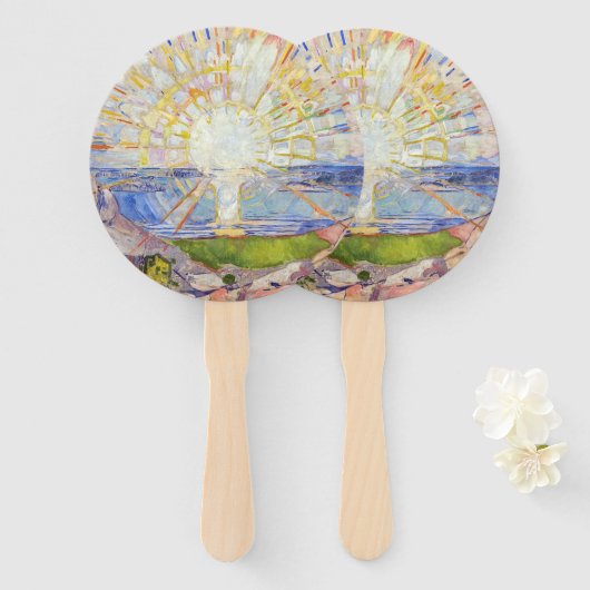 Edvard Munch - The Sun 1911 Handwaaier (Voorkant en achterkant)