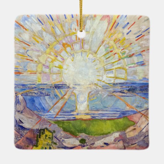 Edvard Munch - The Sun 1911 Keramisch Ornament (Achterkant)