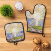 Edvard Munch - The Sun 1911 Ovenwant & Pannenlap Set (Top down)