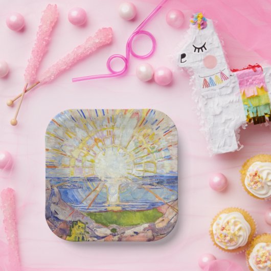 Edvard Munch - The Sun 1911 Papieren Bordje (Feest)