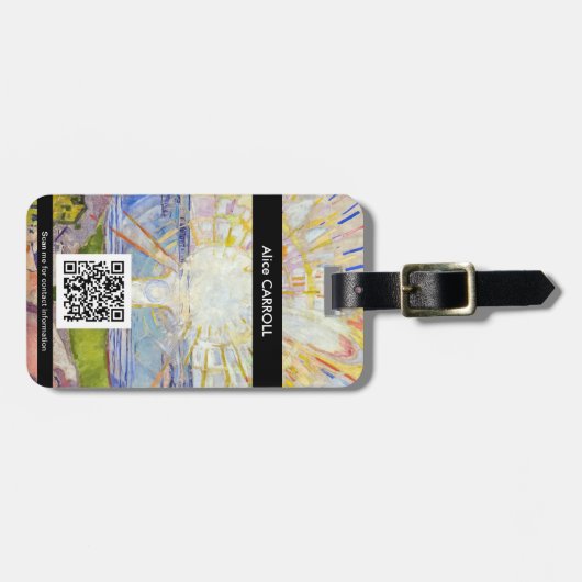 Edvard Munch - The Sun 1911 - QR Code Bagagelabel (Voorkant horizontaal)
