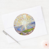 Edvard Munch - The Sun 1911 Ronde Sticker (Envelop)