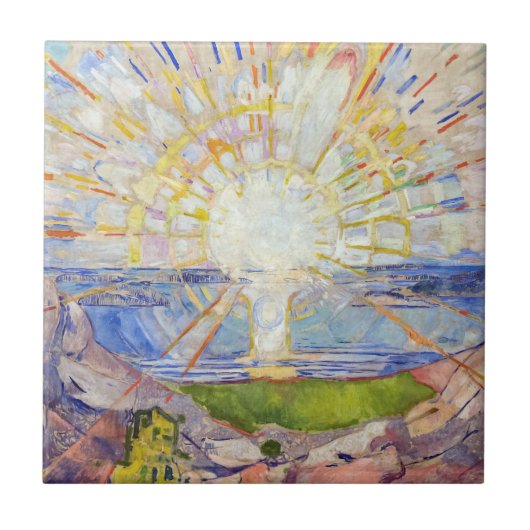 Edvard Munch - The Sun 1911 Tegeltje (Voorkant)
