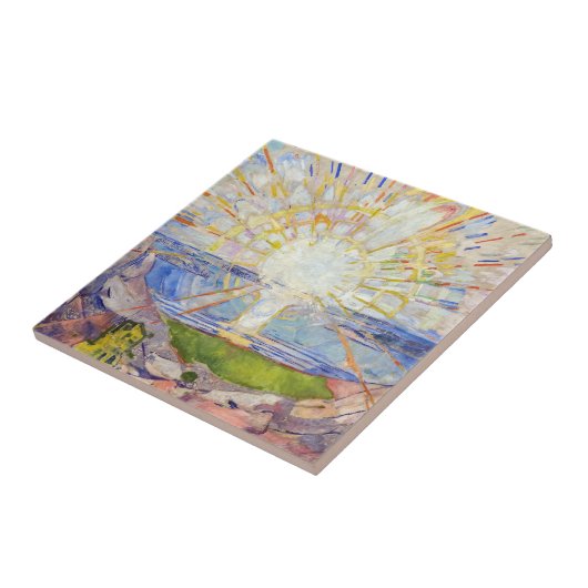 Edvard Munch - The Sun 1911 Tegeltje (Zijkant)