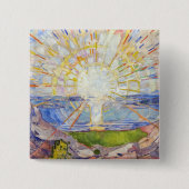 Edvard Munch - The Sun 1911 Vierkante Button 5,1 Cm (Voorkant)